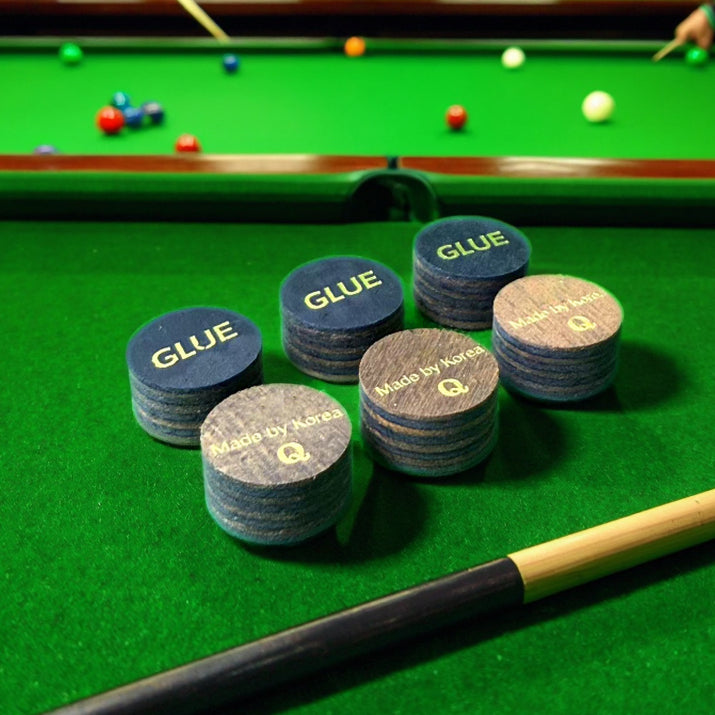 Premium Pig Skin Leather Pool Snooker Cue Tips 10mm-13mm Various Hardness
