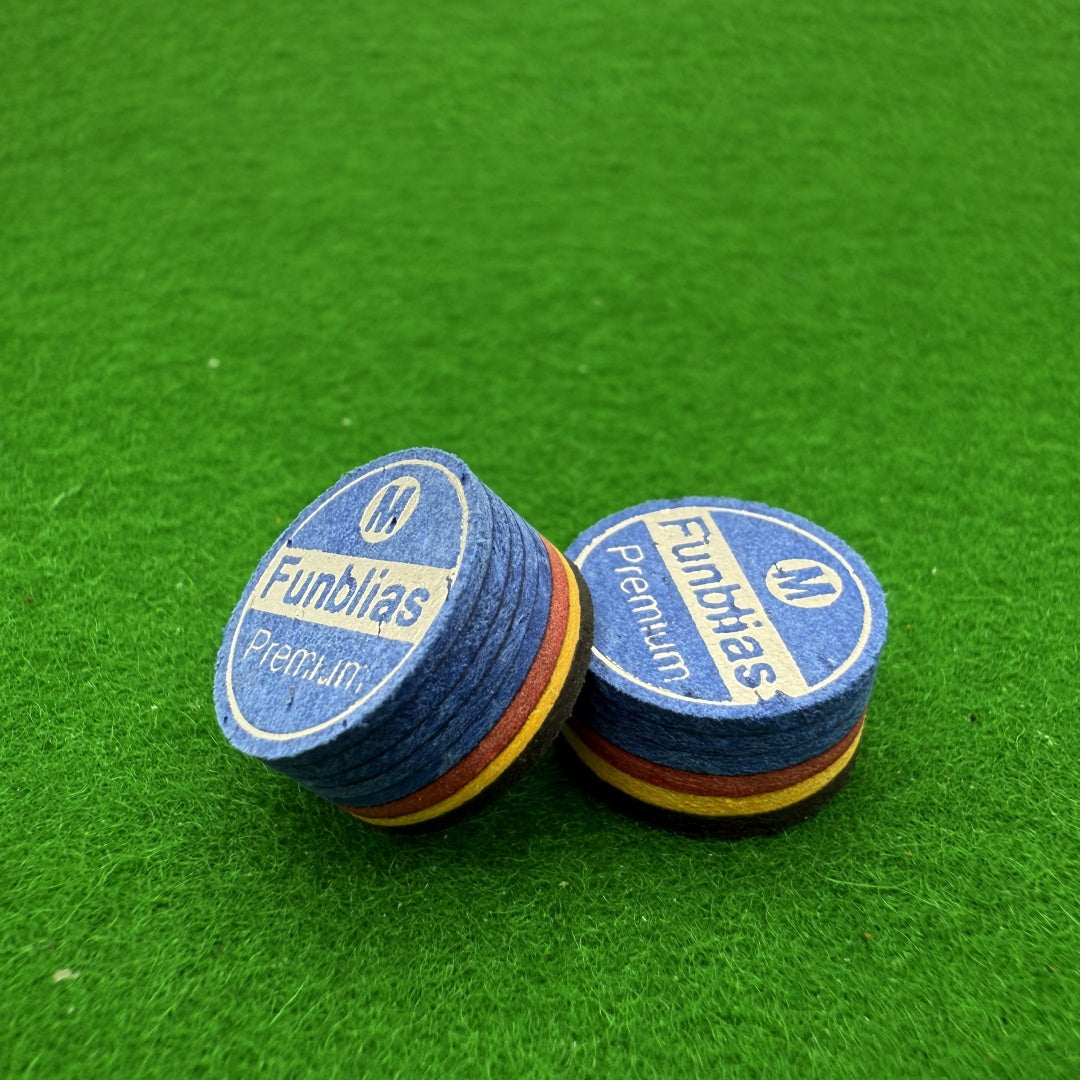 8-Layers Laminated Pool Cue Tip Premium Pig Skin Leather Medium Hardness 11.5mm 12.5mm