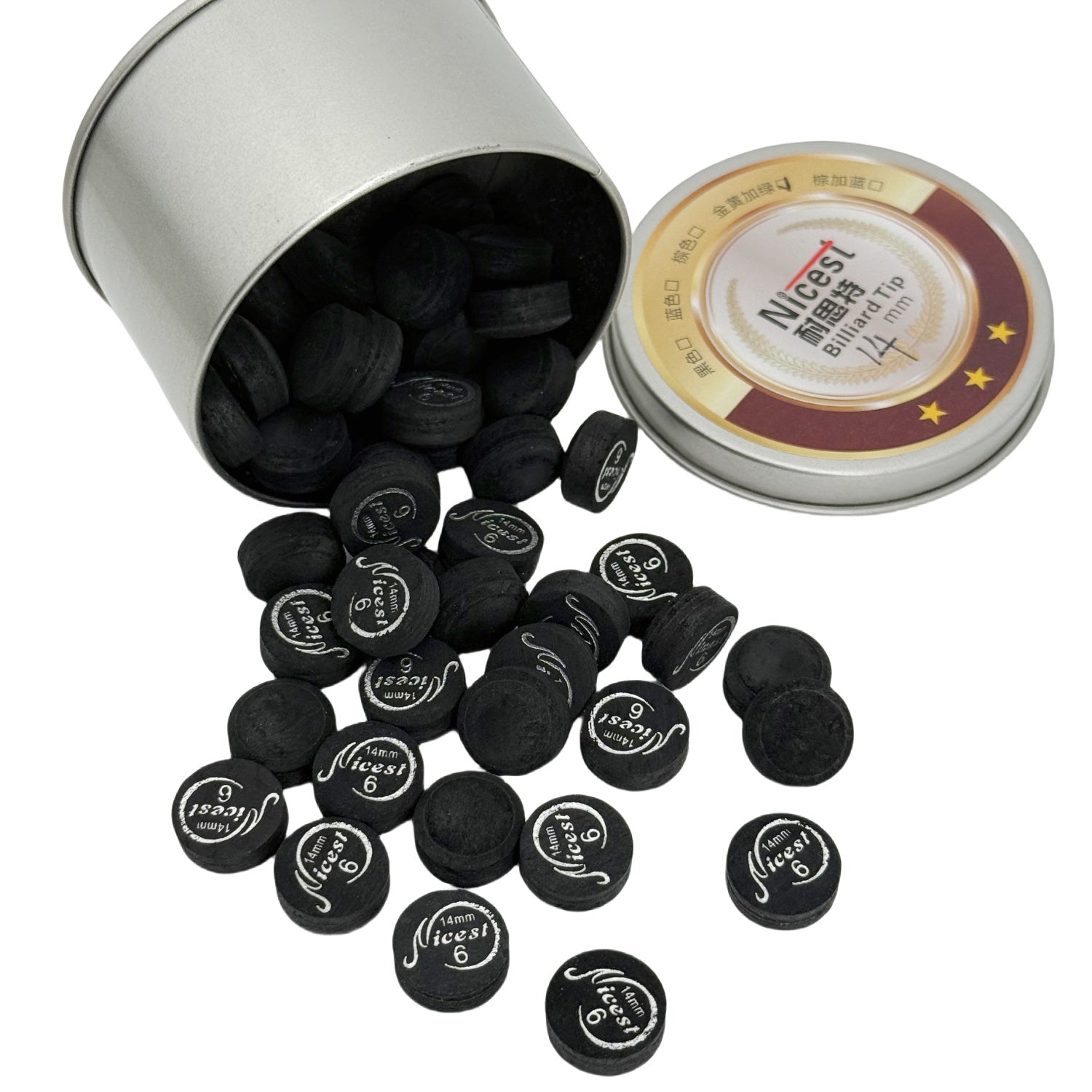 Wholesale Cue Tips Bulk Price 50PCS Box Pig Skin Leather Billiard Pool Tips