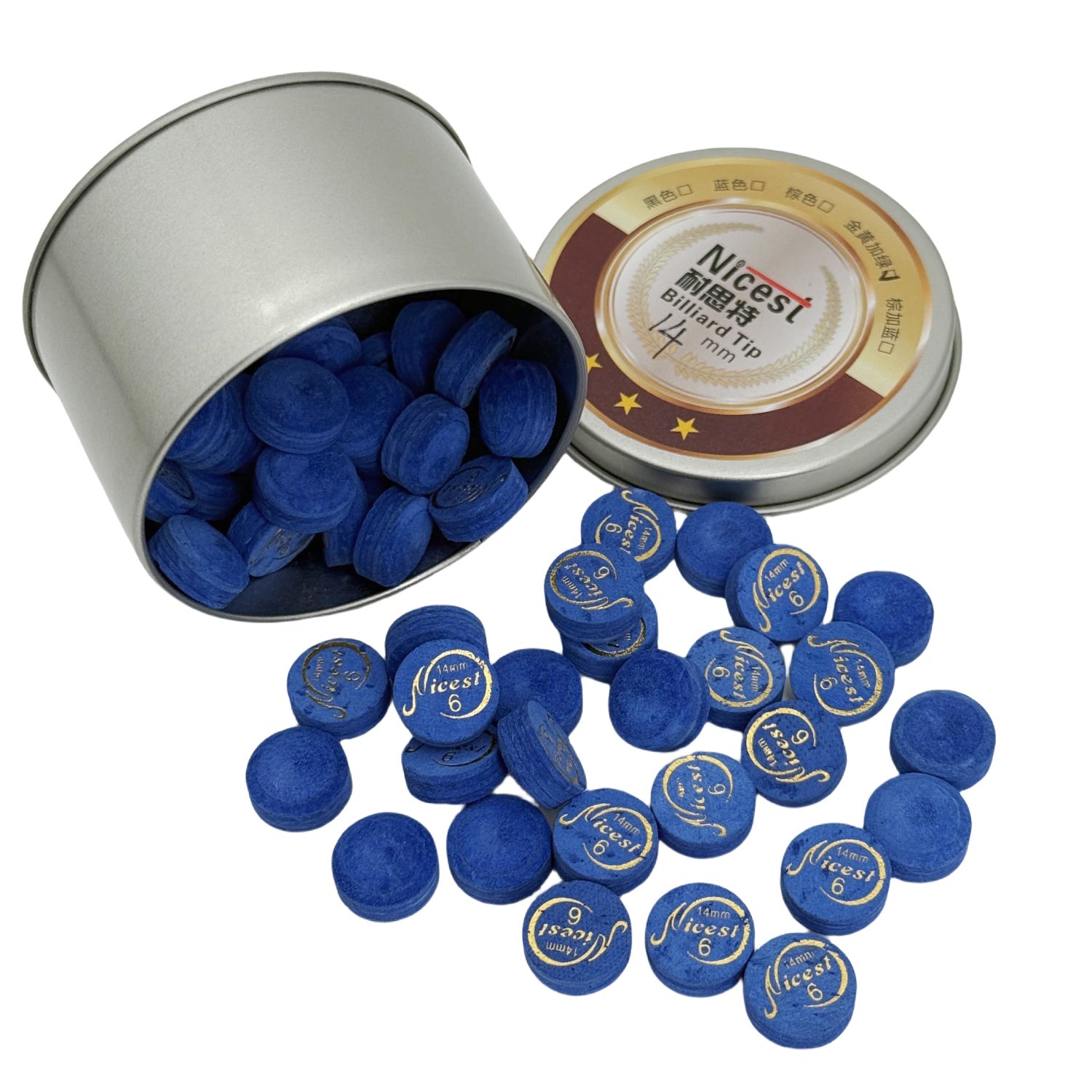 Wholesale Cue Tips Bulk Price 50PCS Box Pig Skin Leather Billiard Pool Tips
