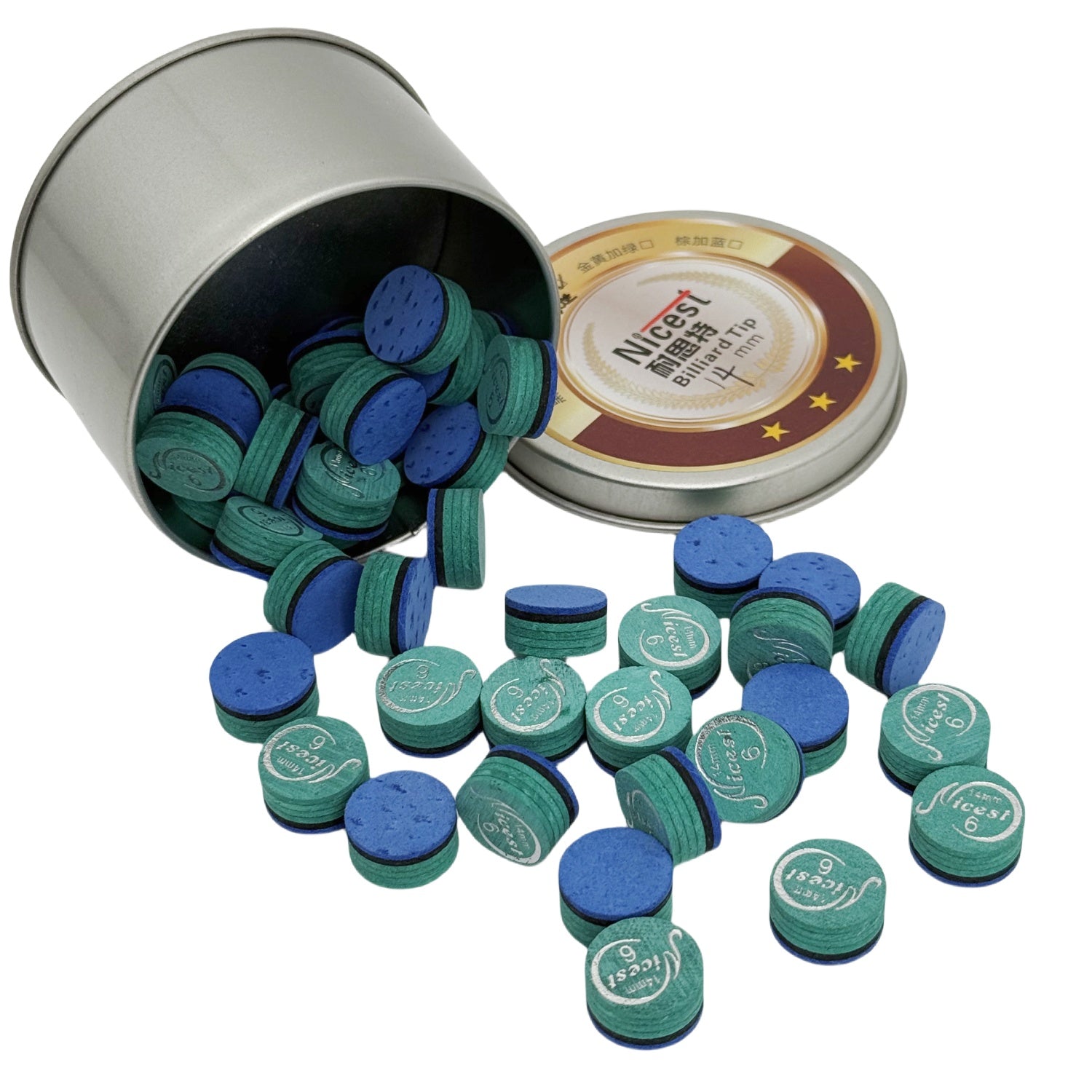 Wholesale Cue Tips Bulk Price 50PCS Box Pig Skin Leather Billiard Pool Tips
