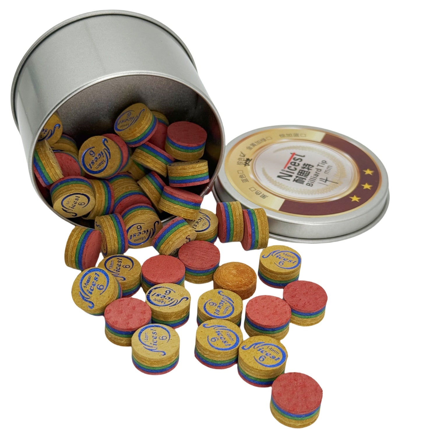 Wholesale Cue Tips Bulk Price 50PCS Box Pig Skin Leather Billiard Pool Tips