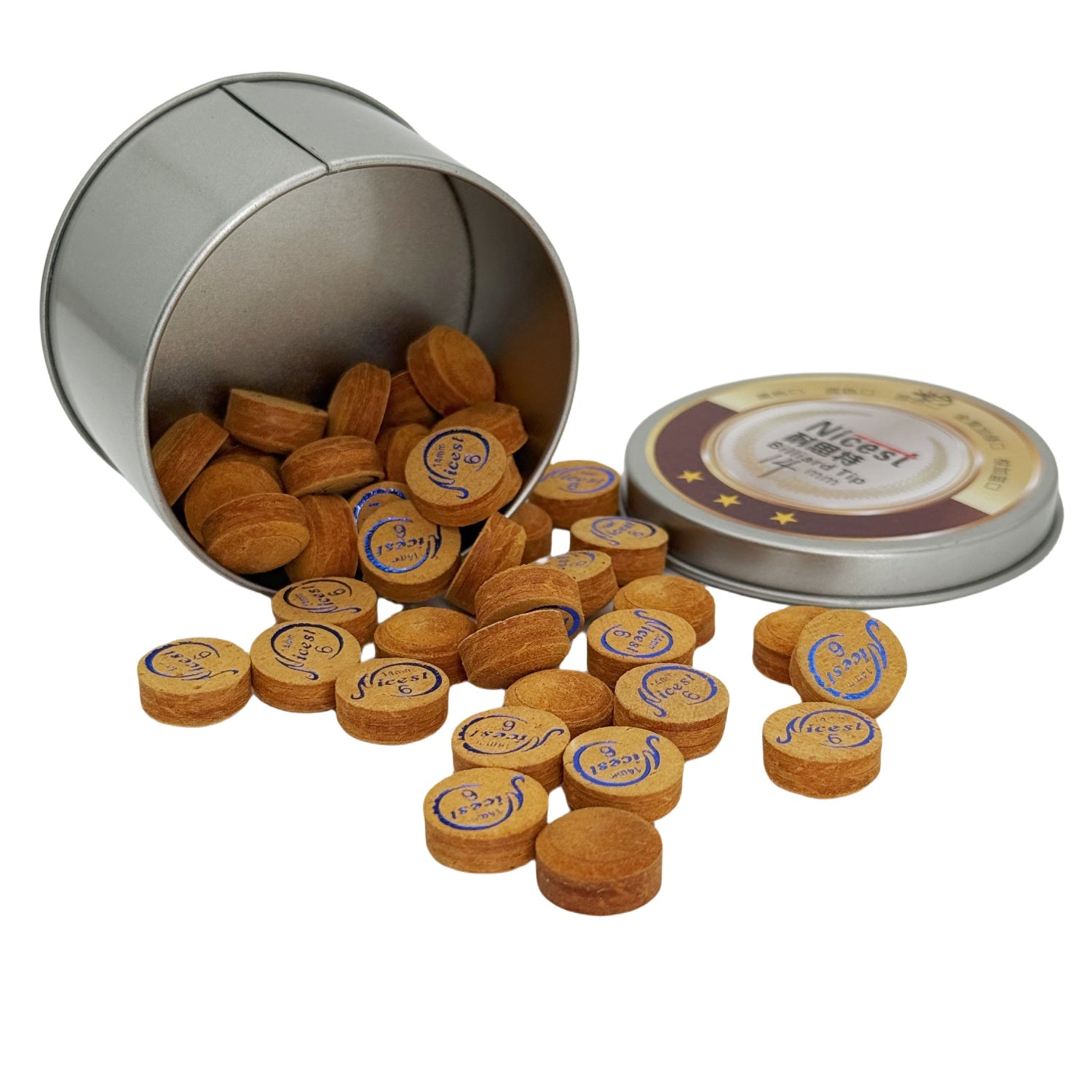 Wholesale Cue Tips Bulk Price 50PCS Box Pig Skin Leather Billiard Pool Tips