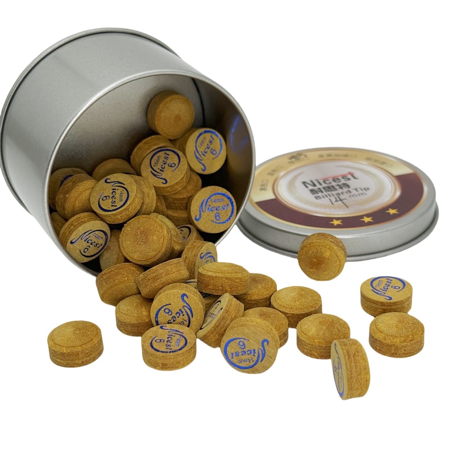 Wholesale Cue Tips Bulk Price 50PCS Box Pig Skin Leather Billiard Pool Tips