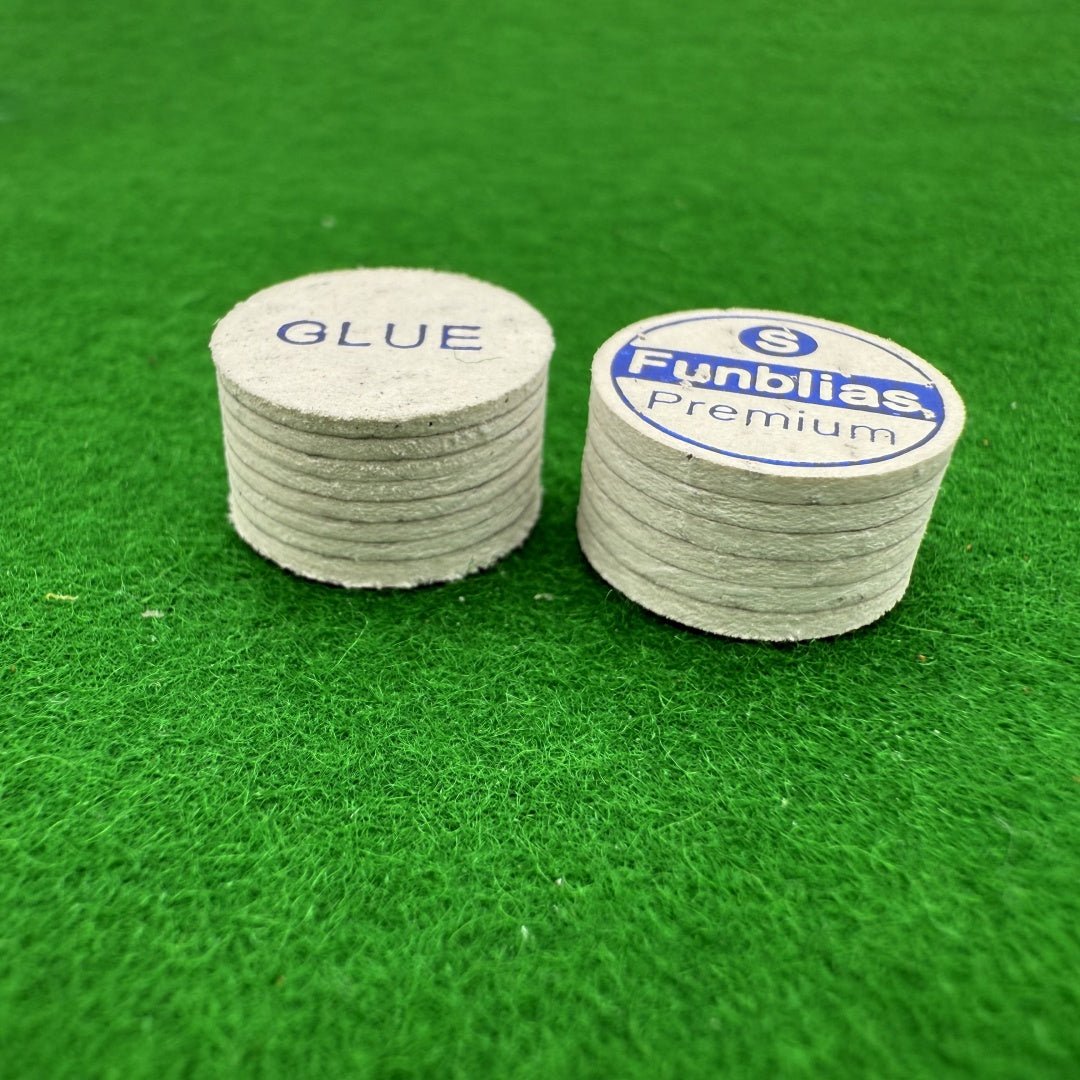Laminated Leather Billiard Tip for Reduced Mushrooming