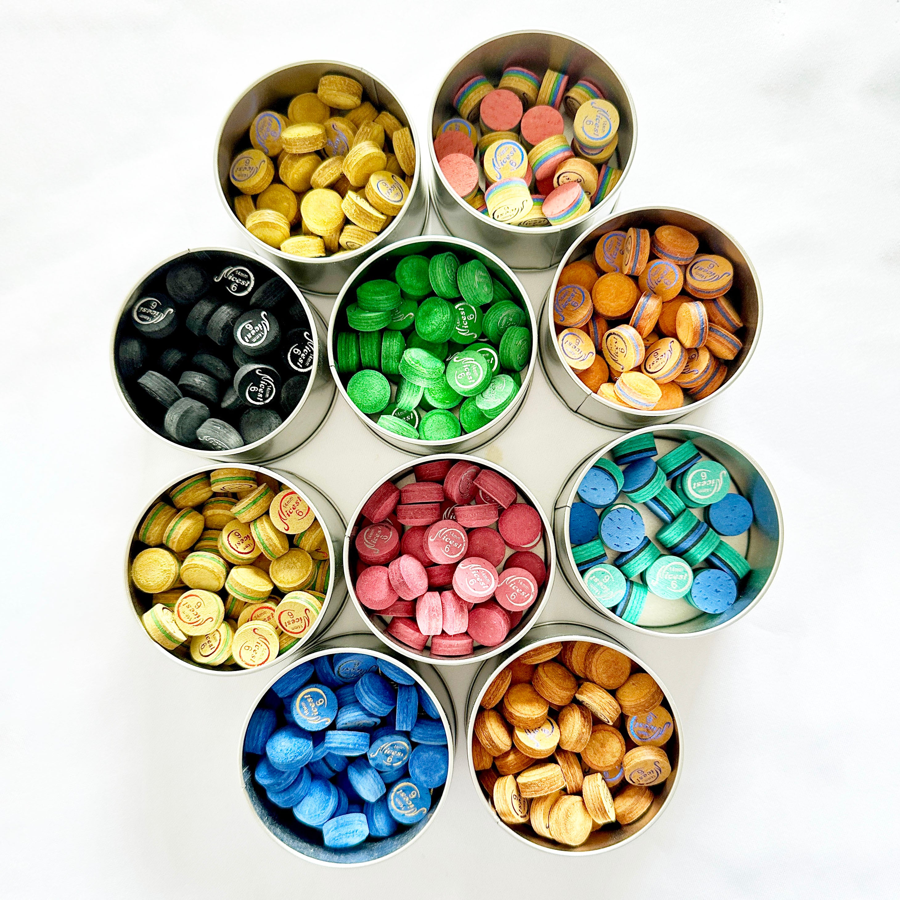 Wholesale Cue Tips Bulk Price 50PCS Box Pig Skin Leather Billiard Pool Tips